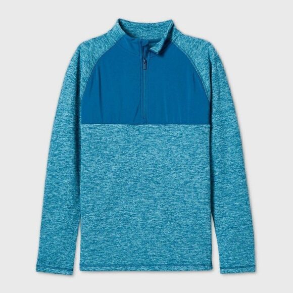 All in Motion Boys' Teal 1/4 Zip Pullover Sweatershirt Sz XS - Picture 1 of 7